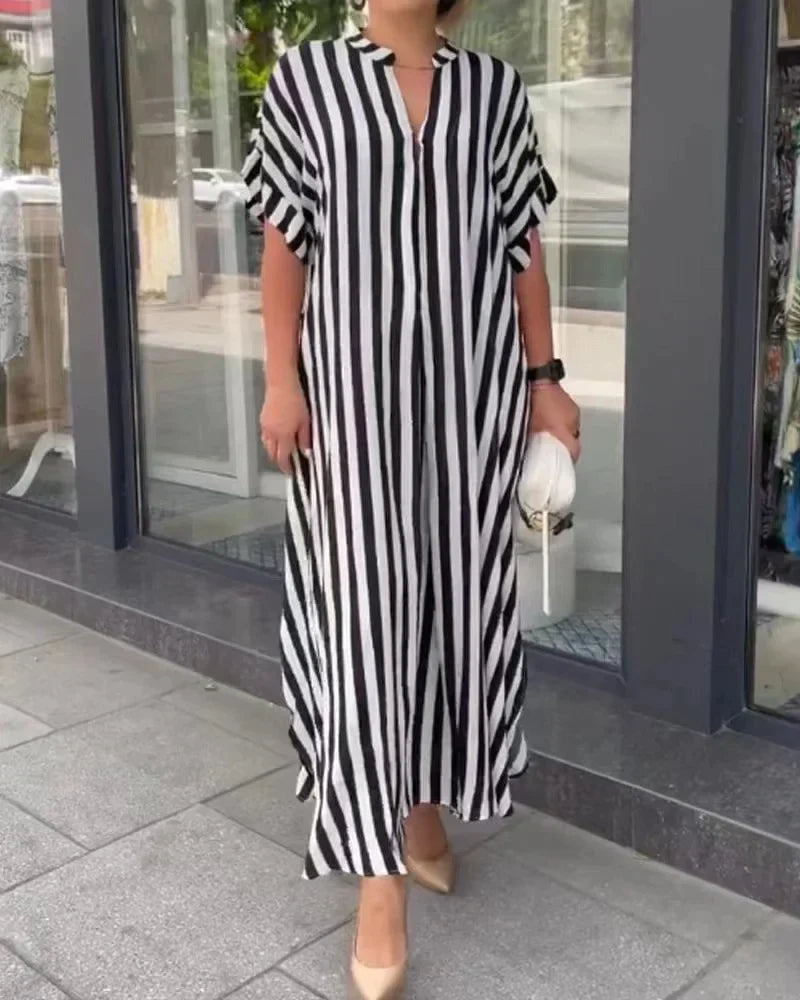 Robe col V rayée femme – Valentina