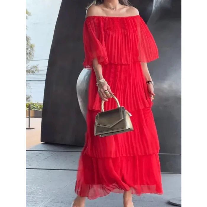 Robe longue élégante en mousseline femme – Heidy