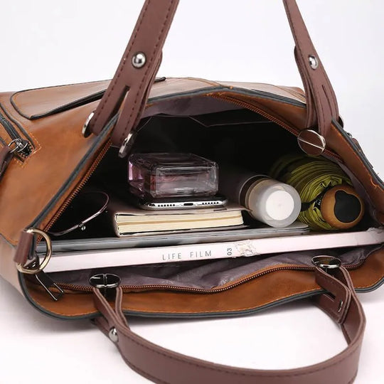 Sac en cuir végétal multi-compartiments femme – Verona