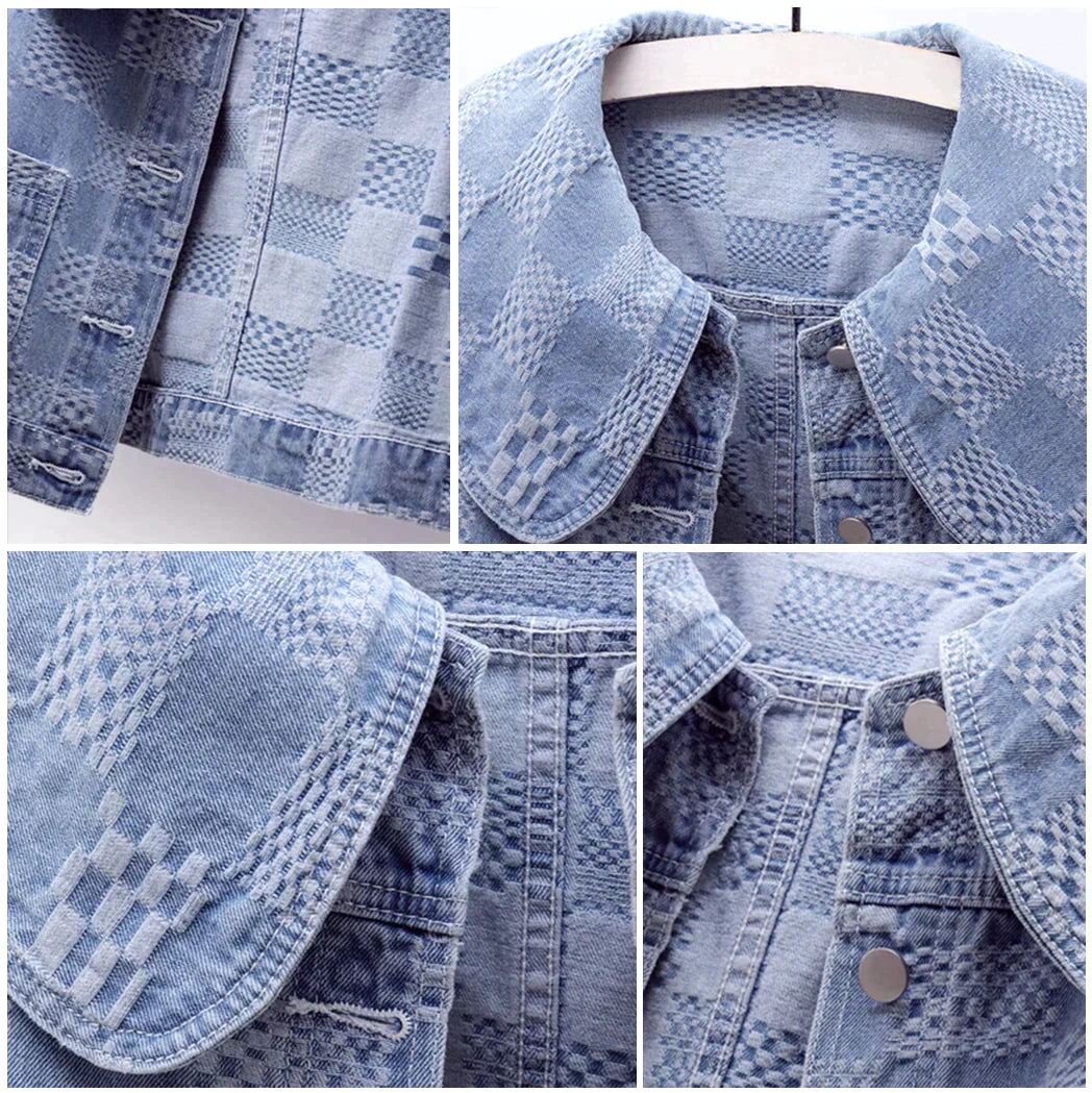 Veste en jean à grand col femme – L'Amourélle