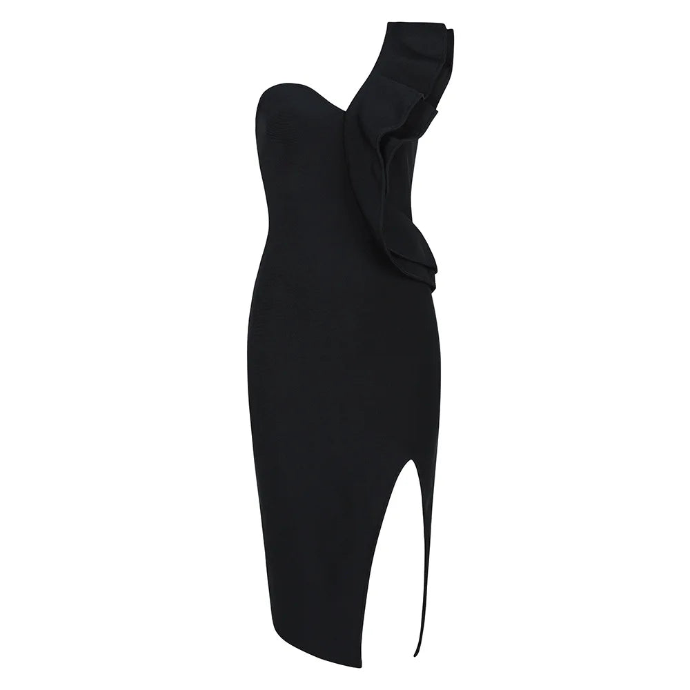 Robe bandage noire femme