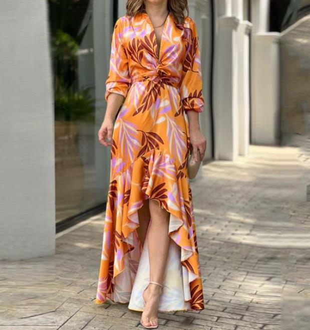 Robe élégante col V femme – Noa