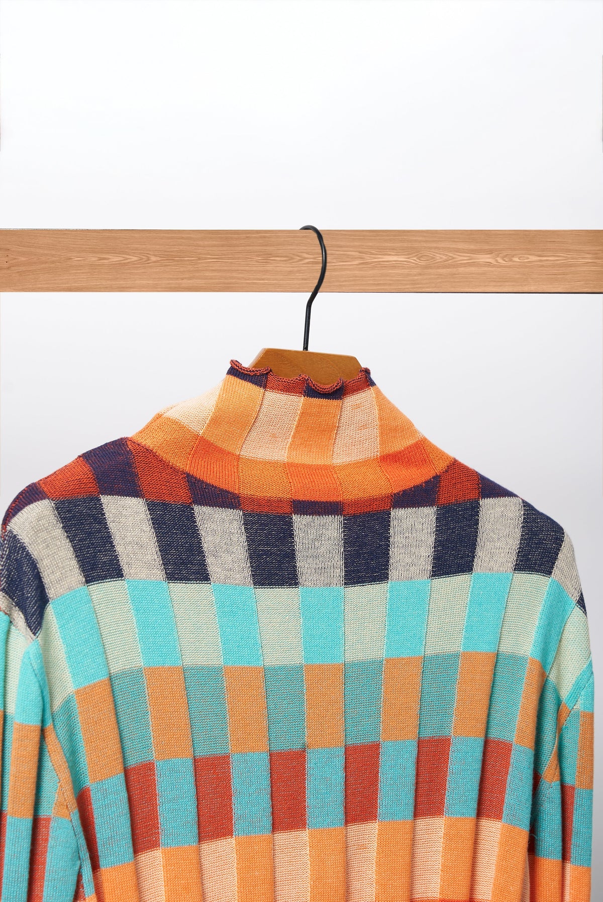 Pull col roulé patchwork en cachemire femme – Colette