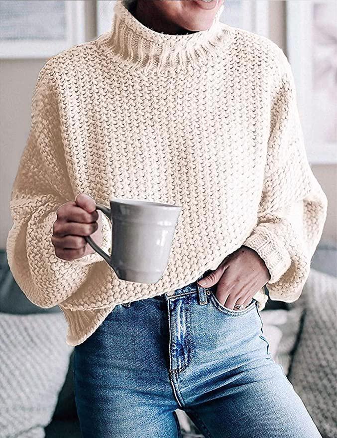 Pull basique uni manches longues