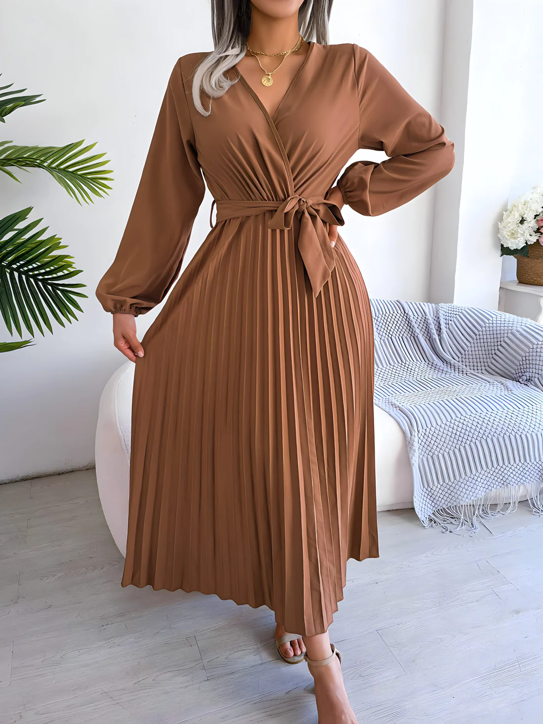 Robe plissée élégante femme – Ève