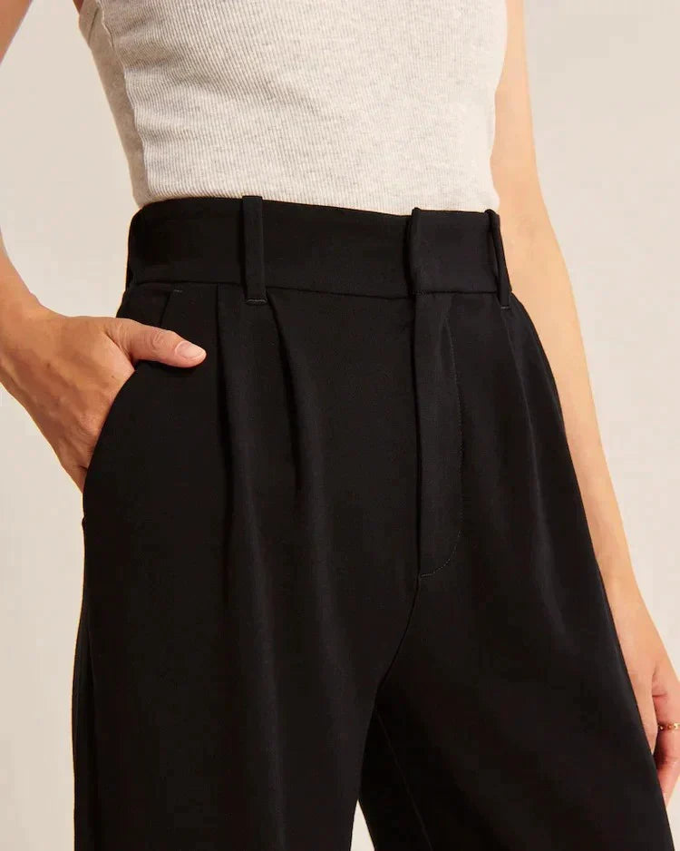 Pantalon tailleur jambe large femme – Michelle