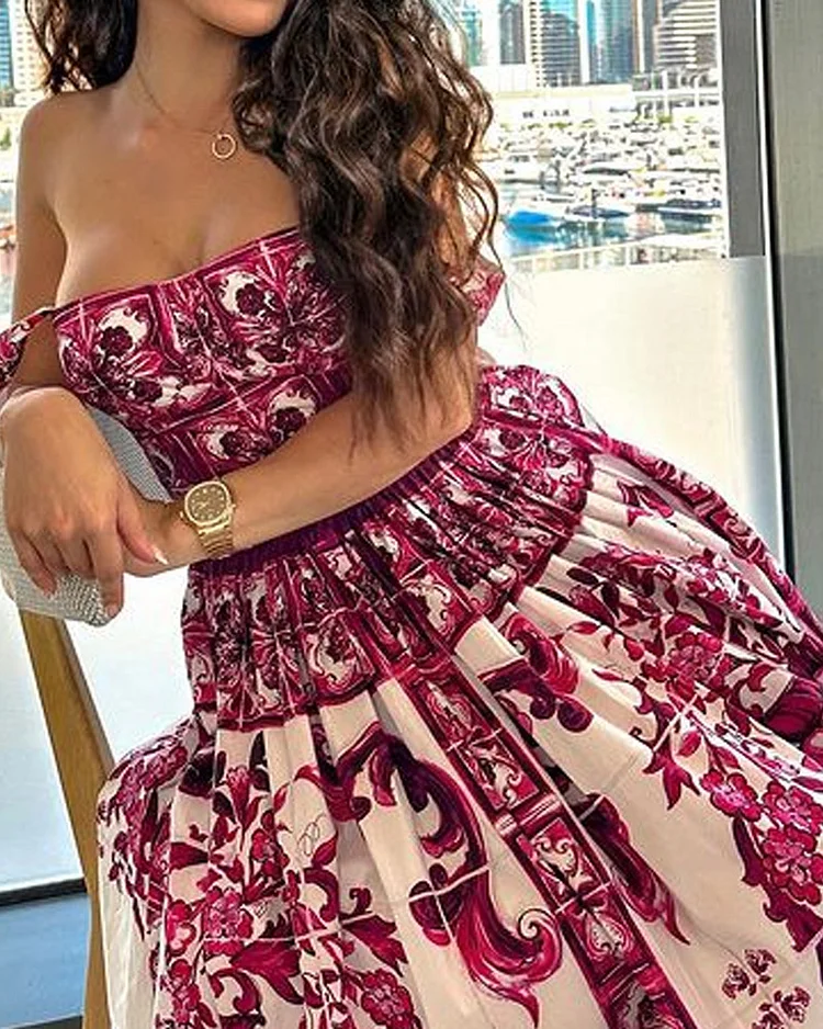 Robe nuisette imprimée femme