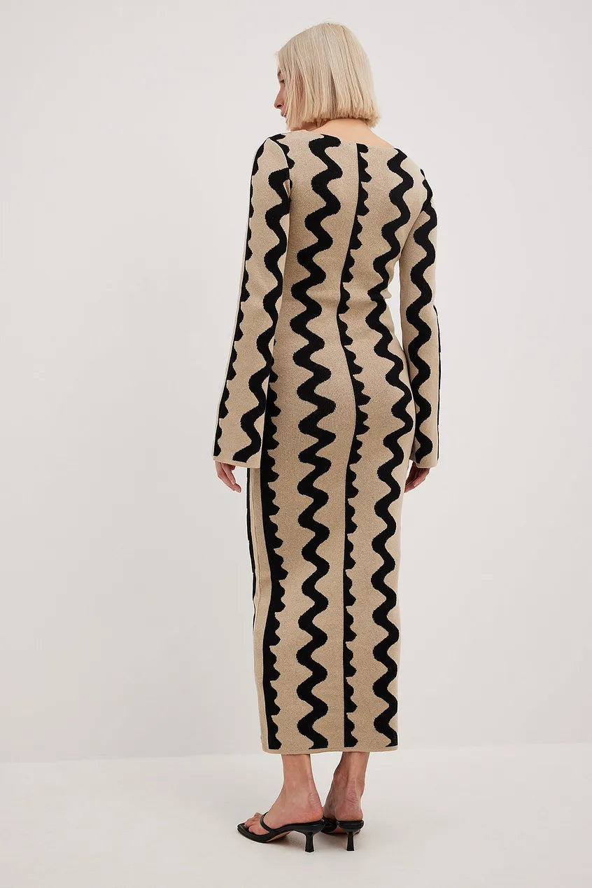 Robe longue en maille manches larges femme – Evelyn