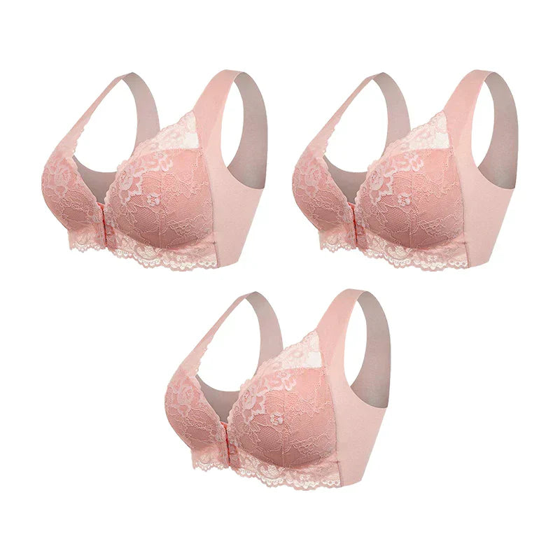 (PACK DE 3) Soutien-gorge Celine — Sans Fil Galbant Avec Fermeture Frontale