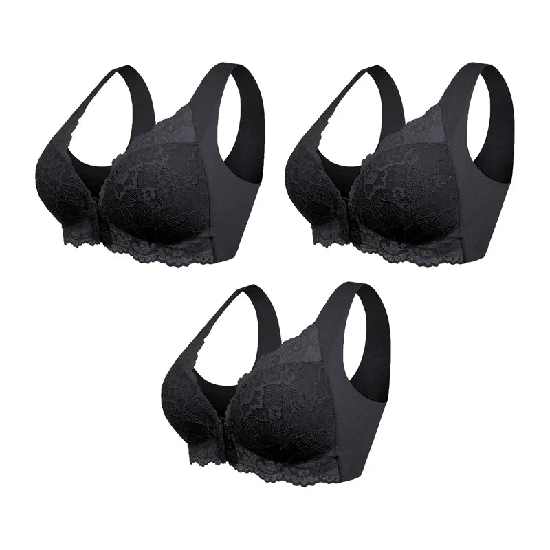 (PACK DE 3) Soutien-gorge Celine — Sans Fil Galbant Avec Fermeture Frontale