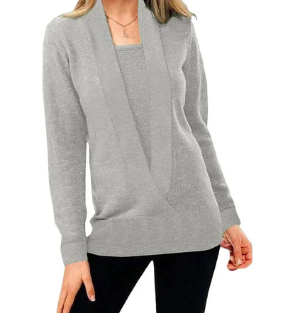 Pull croisé en maille uni femme – Wendy
