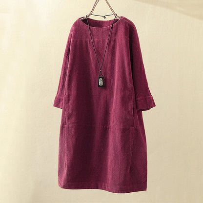 Robe en velours côtelé chaude femme – Noa