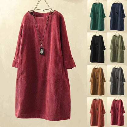Robe en velours côtelé chaude femme – Noa