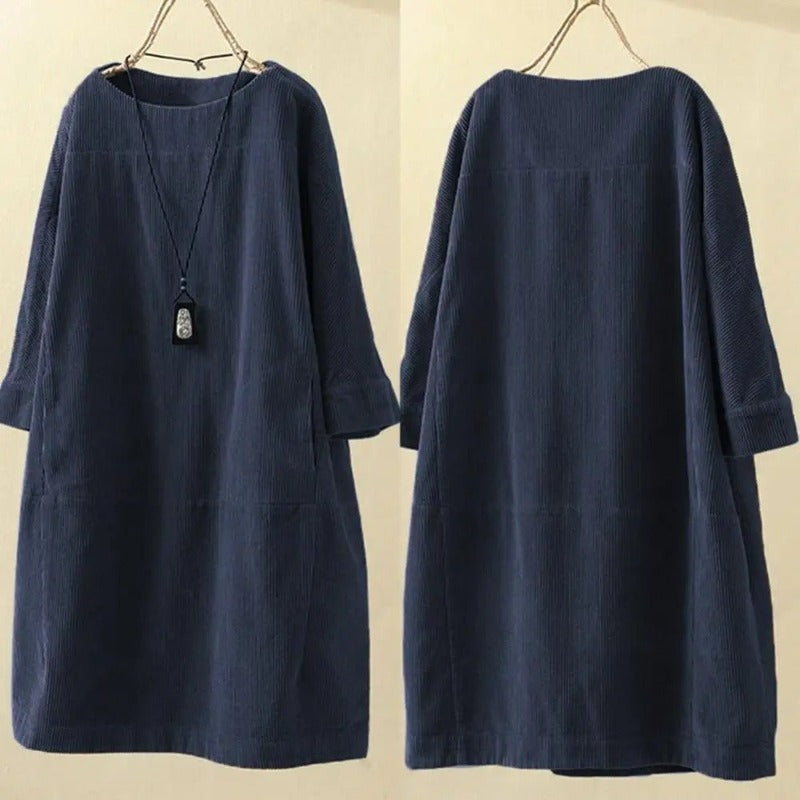 Robe en velours côtelé chaude femme – Noa