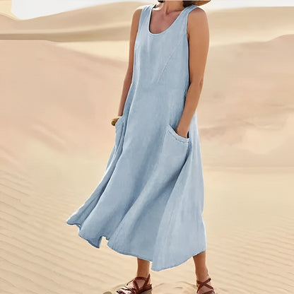 Robe en coton sans manches femme