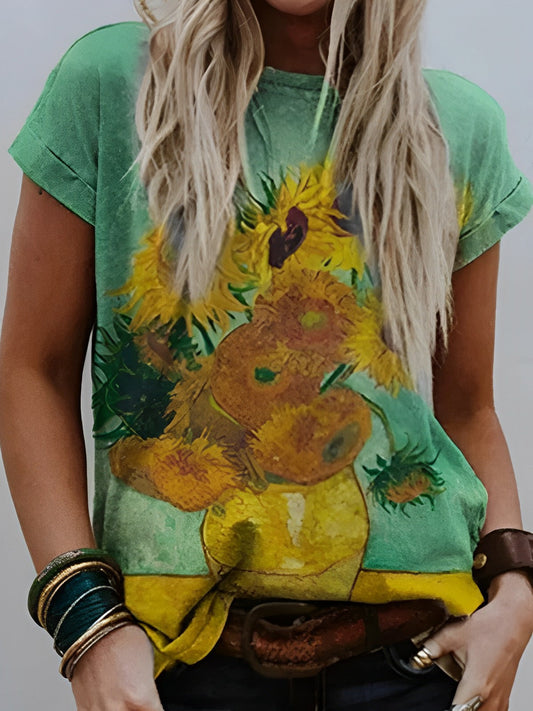 T-shirt imprimé Tournesols Van Gogh