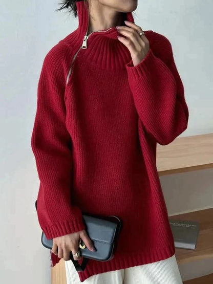 Pull col montant uni femme – Karen