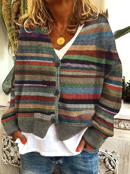 Pull imprimé manches longues élégant femme – Margaret