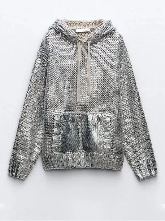 Pull métallisé femme