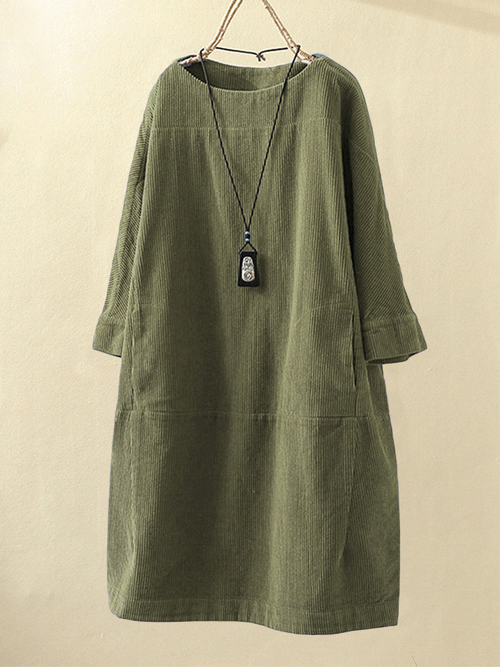 Robe en velours côtelé chaude femme – Noa