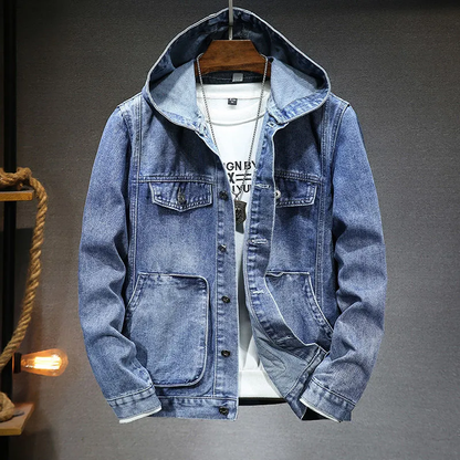 Veste en jean vintage à capuche homme – Joe