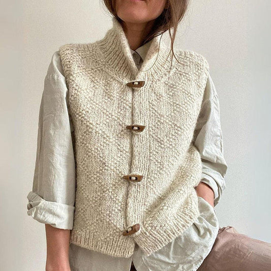 Cardigan en laine boutonné élégant femme – Evy