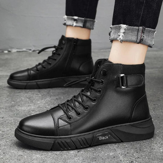 Bottines en cuir véritable décontractées homme – David