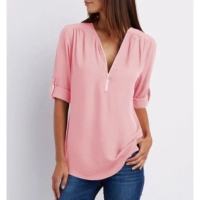 Chemisier ample manches 3/4 grande taille femme – Marta