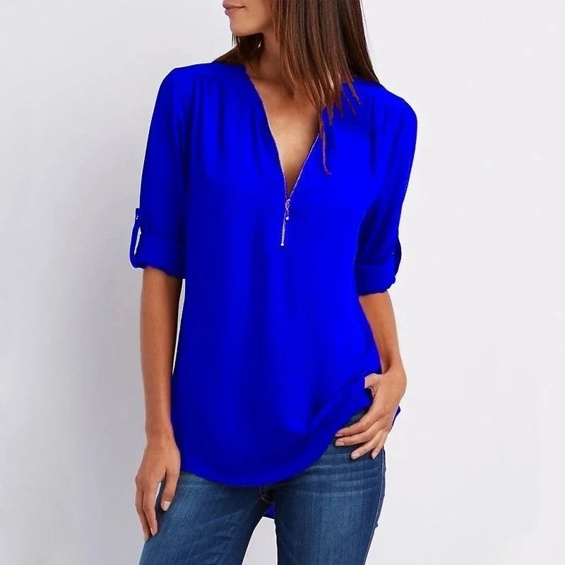 Chemisier ample manches 3/4 grande taille femme – Marta