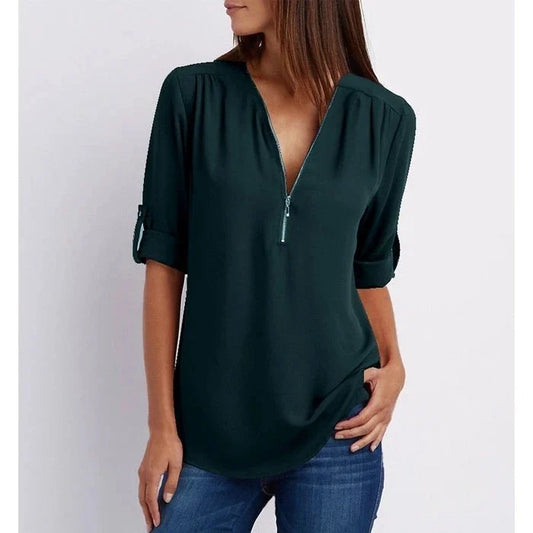 Chemisier ample manches 3/4 grande taille femme – Marta