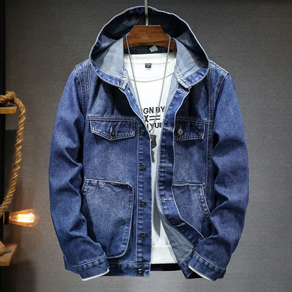 Veste en jean vintage à capuche homme – Joe
