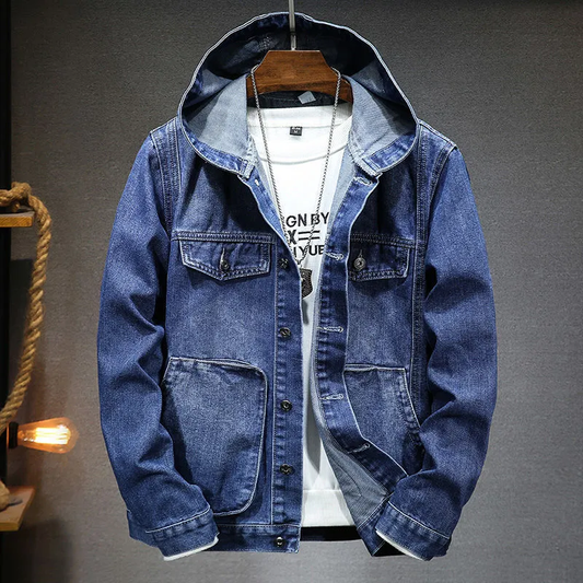 Veste en jean vintage à capuche homme – Joe