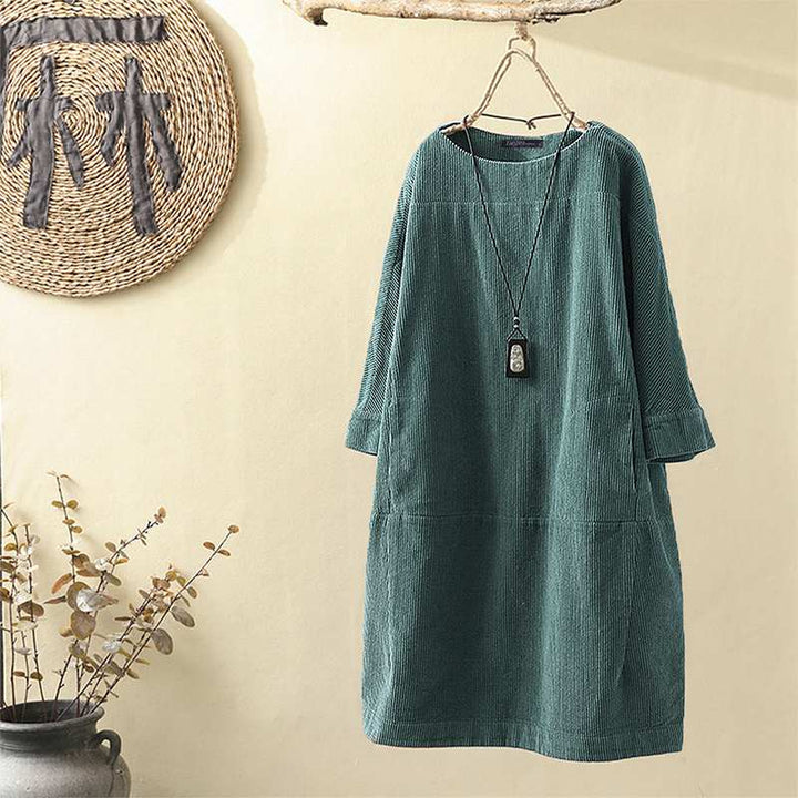Robe en velours côtelé chaude femme – Noa
