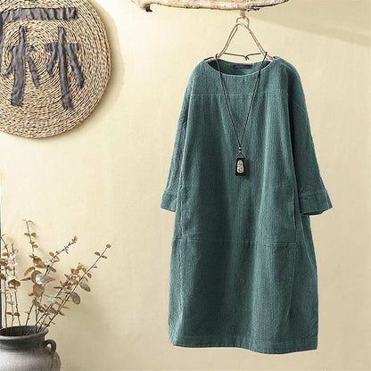 Robe en velours côtelé chaude femme – Noa