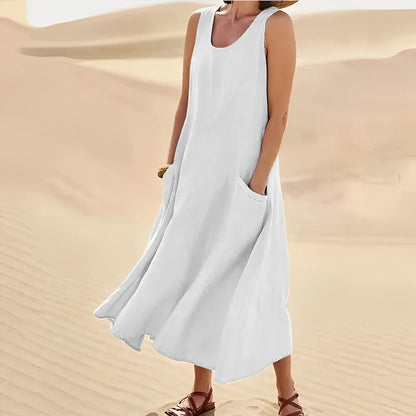 Robe en coton sans manches femme