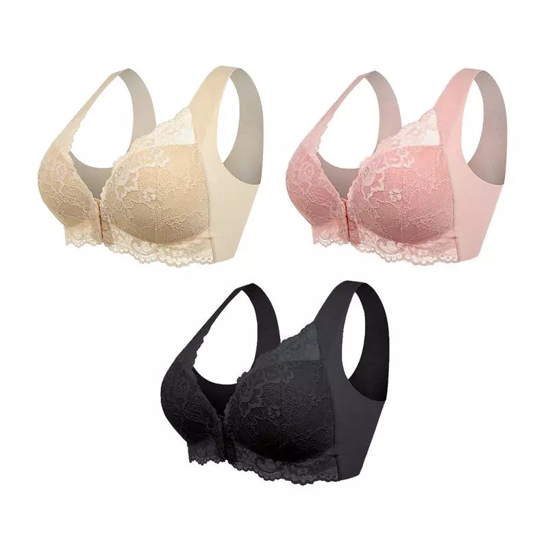 (PACK DE 3) Soutien-gorge Celine — Sans Fil Galbant Avec Fermeture Frontale