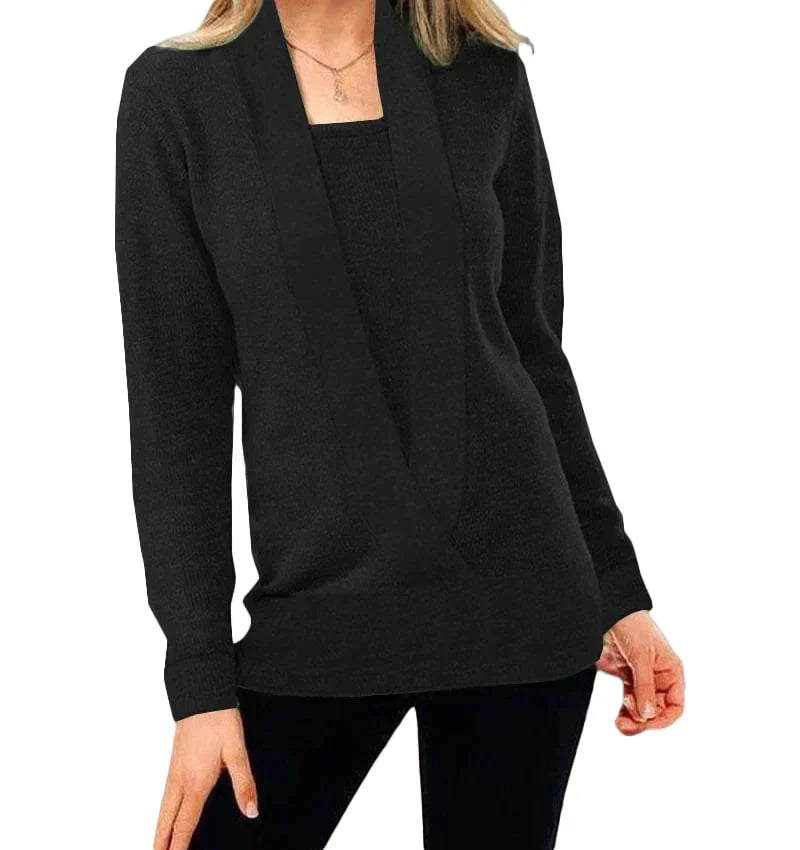 Pull croisé en maille uni femme – Wendy