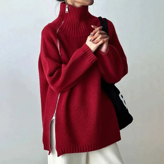 Pull col montant uni femme – Karen