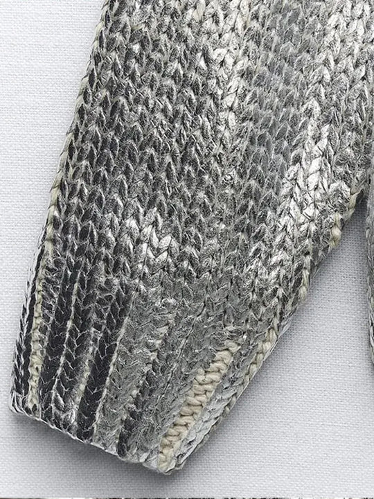Pull métallisé femme