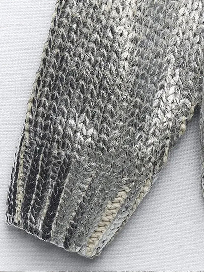 Pull métallisé femme
