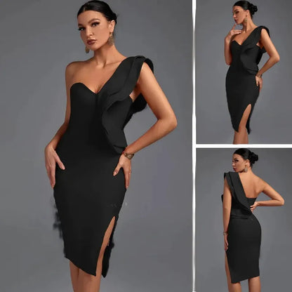 Robe bandage noire femme