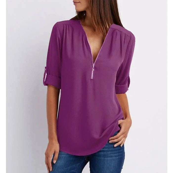 Chemisier ample manches 3/4 grande taille femme – Marta