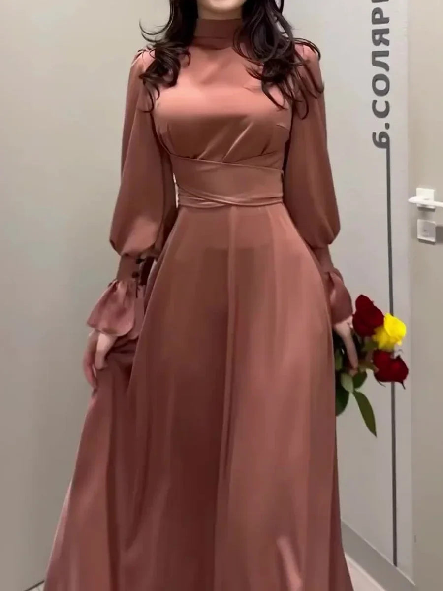 Robe longue élégante à manches femme – Sara