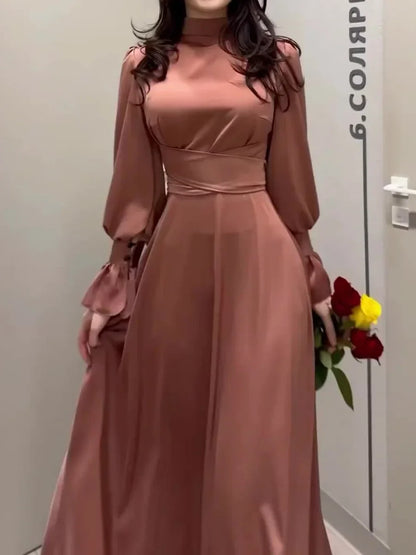 Robe longue élégante à manches femme – Sara