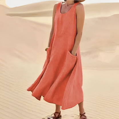 Robe en coton sans manches femme