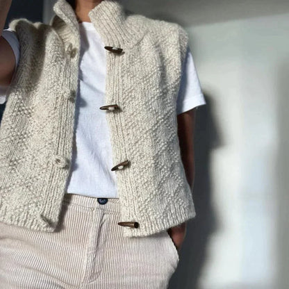 Naomi - Cardigan sans manches uni et basique