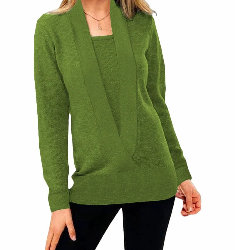 Pull croisé en maille uni femme – Wendy