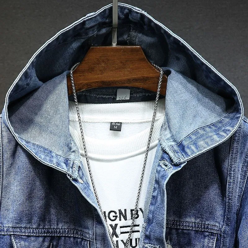 Veste en jean vintage à capuche homme – Joe