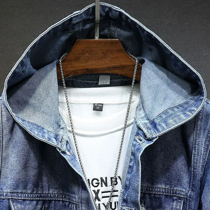 Veste en jean vintage à capuche homme – Joe