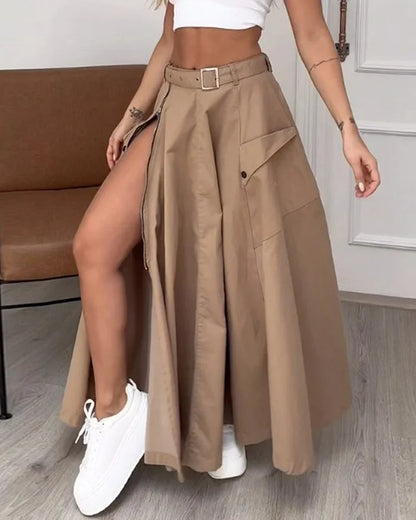 Ensemble deux pièces sans manches fendu uni femme – Emma
